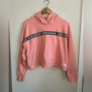 Under Armour Women's Rival Terry Crop Hoodie in Pace Pink Size XS
